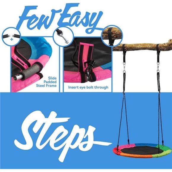 40 Inch Tree Swing Saucer Swing - 800Lb Weight Capacity, 900D Oxford Waterproof - Picture 2 of 6